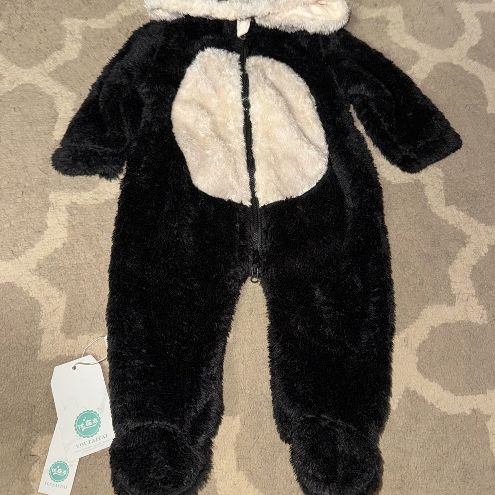Amazon Cozy Black and White Panda Footies One Piece